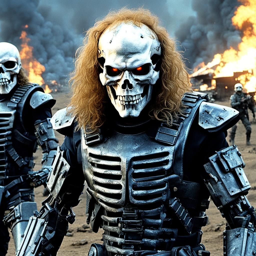 Megadeth's Vic Rattlehead in a Cinematic Inferno