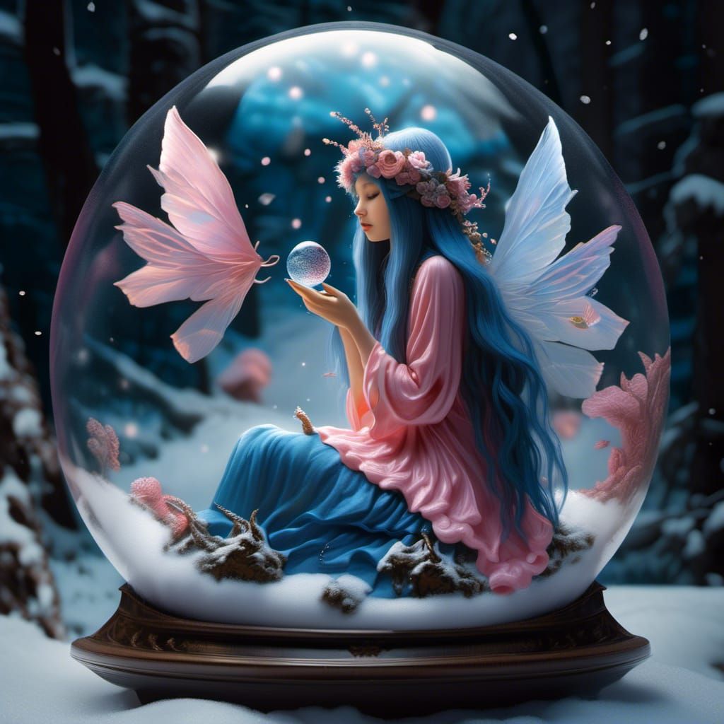 Fairy in Snow Globe, Fantasy Core Style