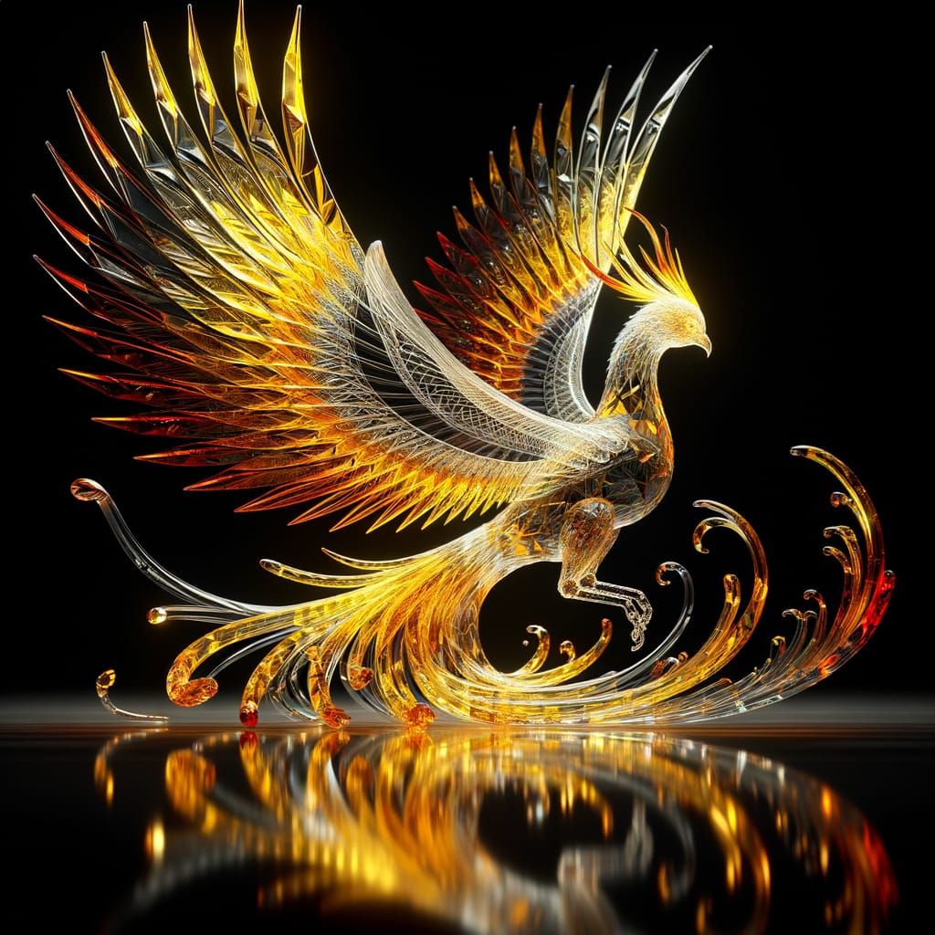 Crystal Phoenix in Dramatic Cinematic Lighting