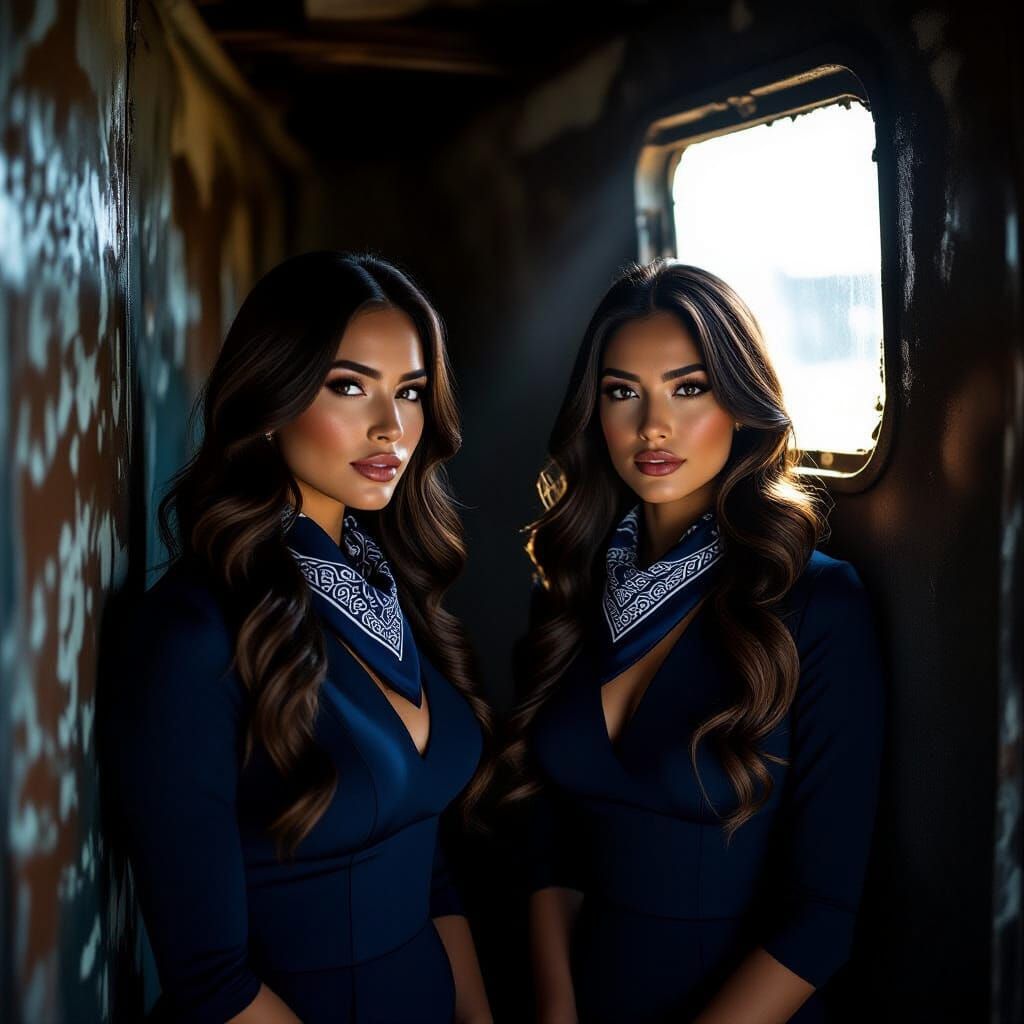 Latina Air Stewardesses Trapped in Dusty Storeroom