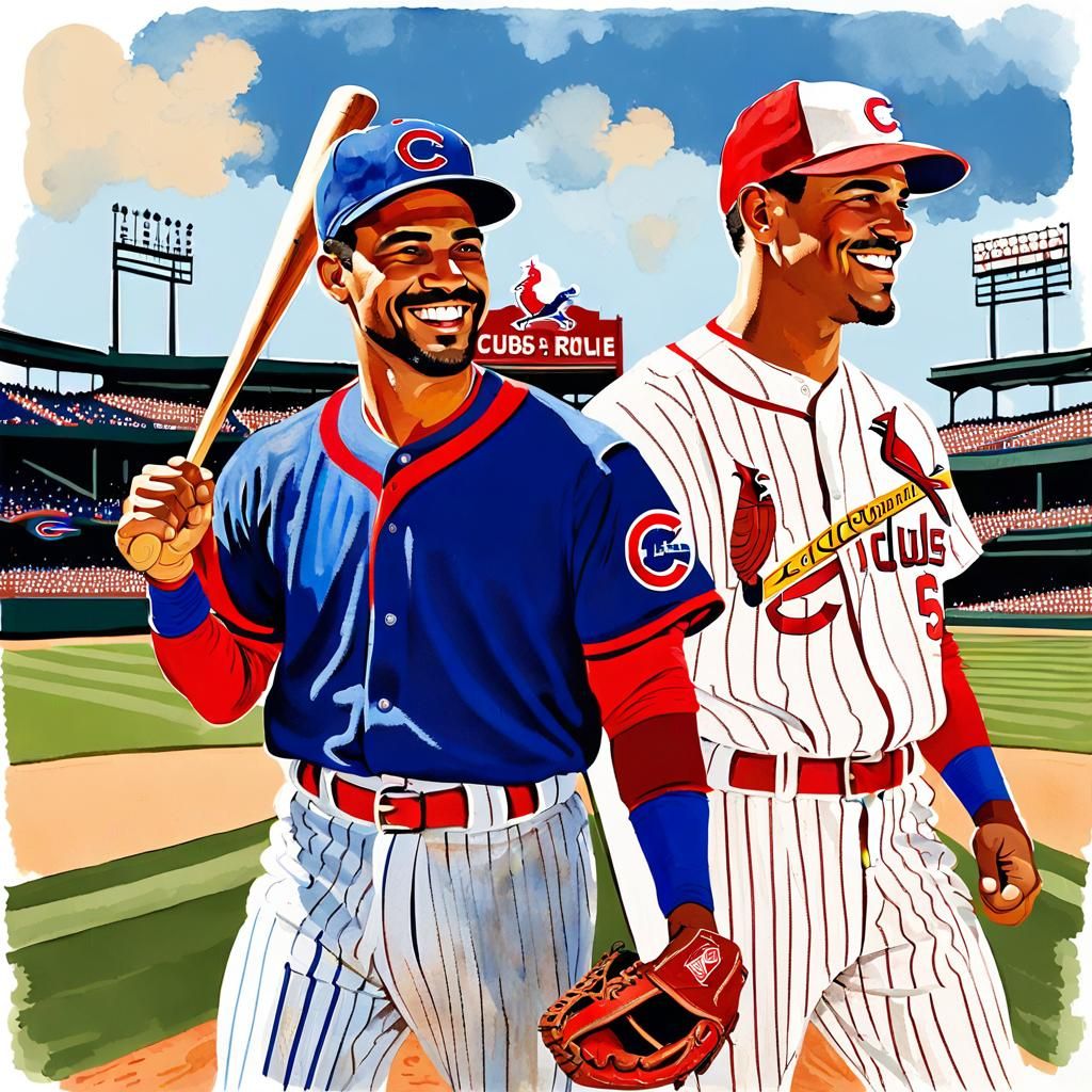 Baseball Rivals in Watercolor Style