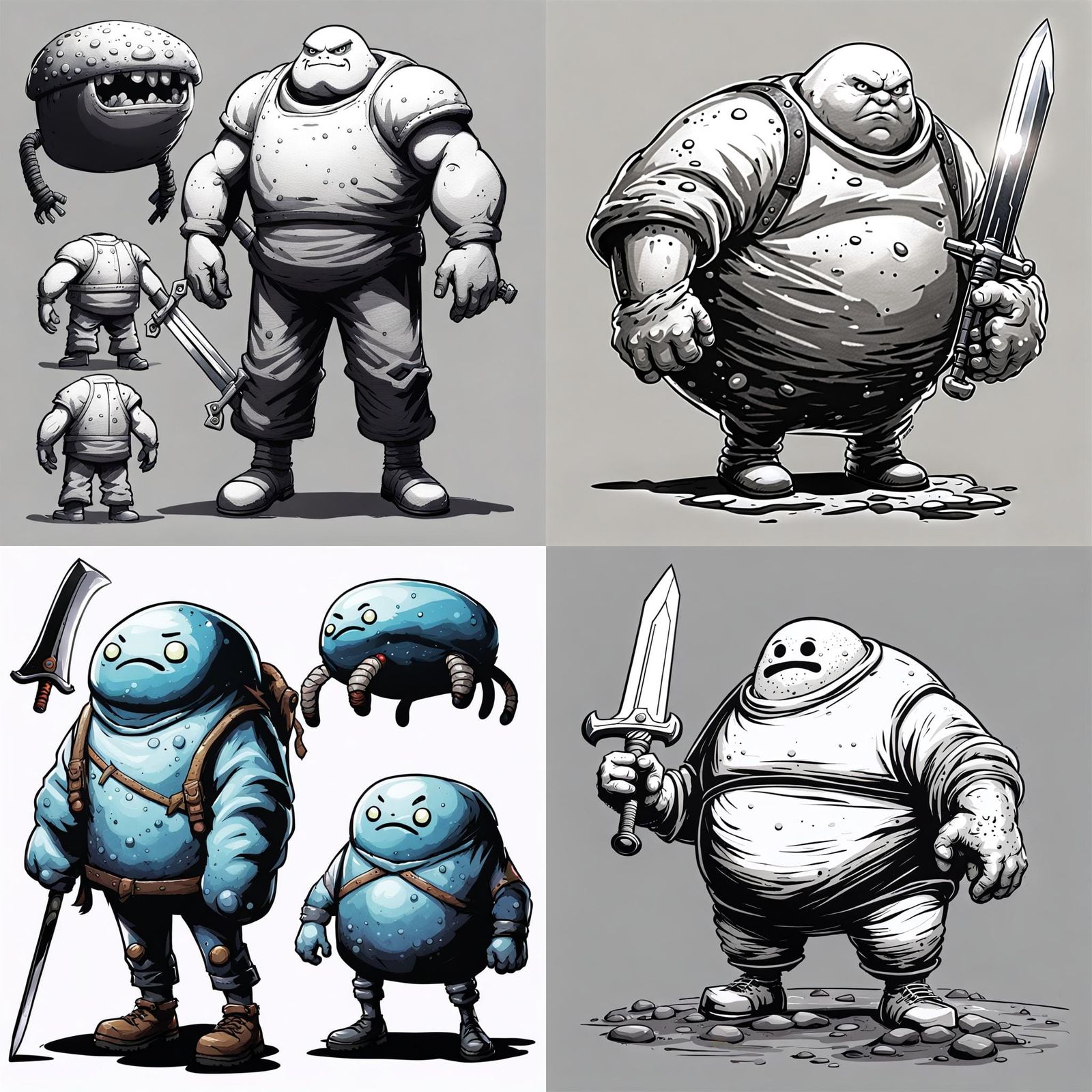 Steel-Skinned Blob Hybrid Character Concept