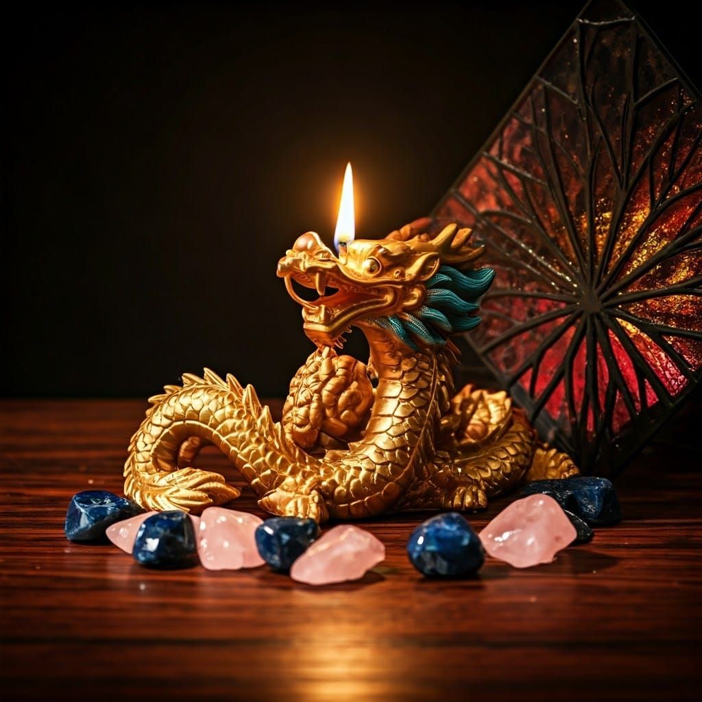 Epic Dragon Candle in Vibrant Stained Glass