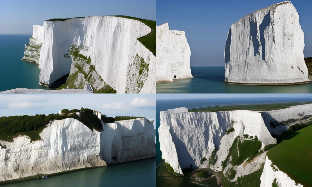 Fortress on Chalk Cliffs Above Raging Waters