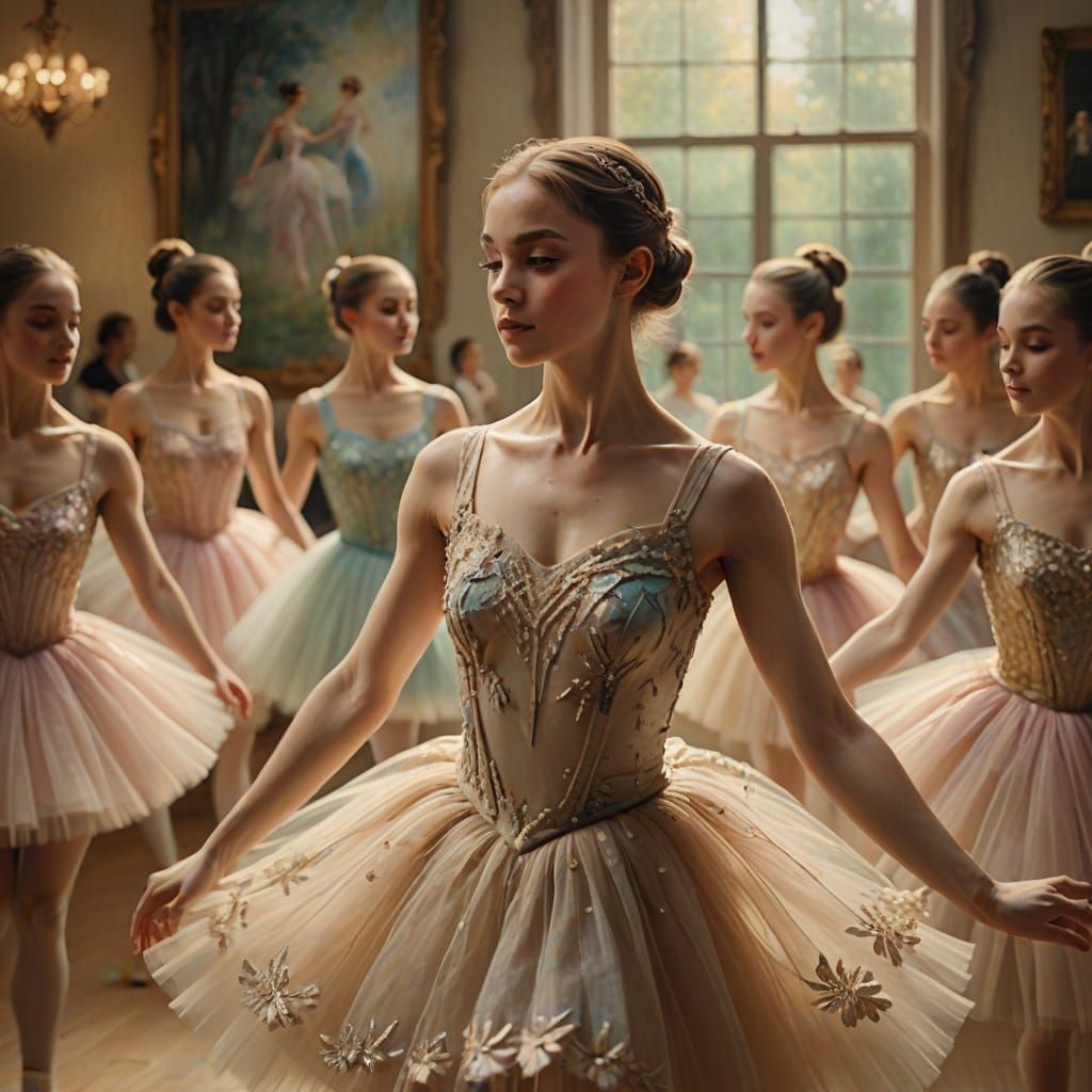 Elegant Ballerina in Soft Focus Impressionism