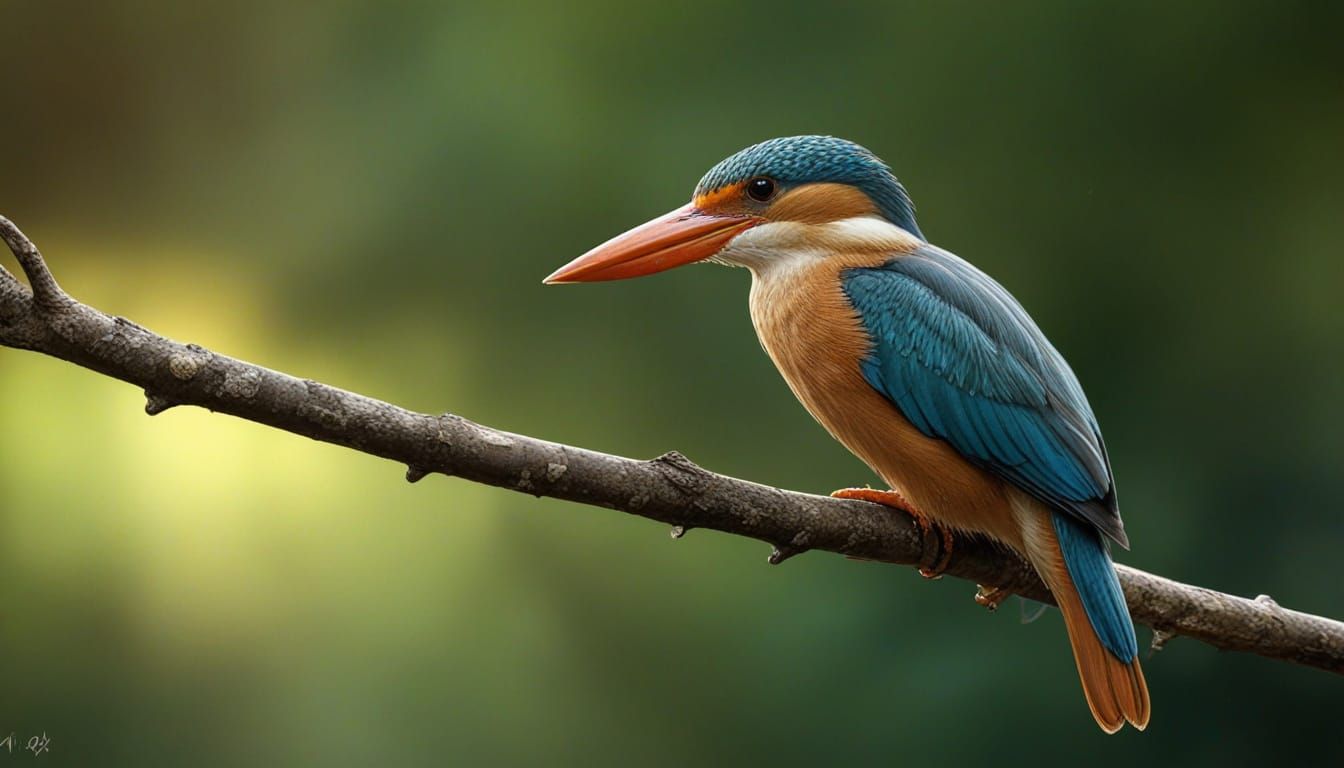 Yellow-Billed Kingfisher in Dramatic Splash Art Style