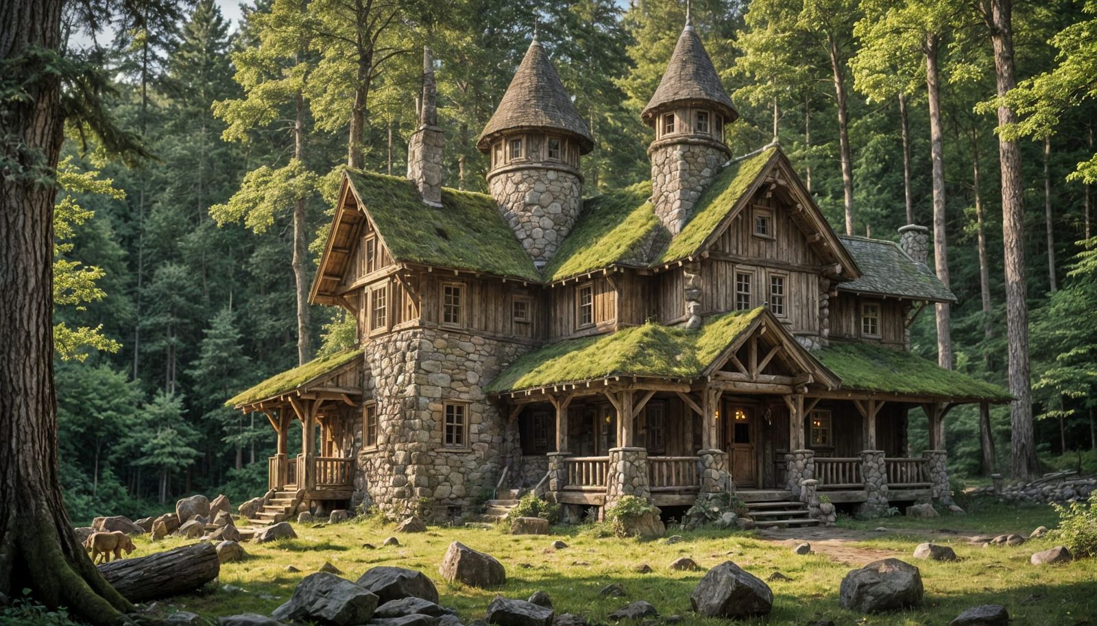 Enchanted Fairytale Cabin Amidst Lush Forest
