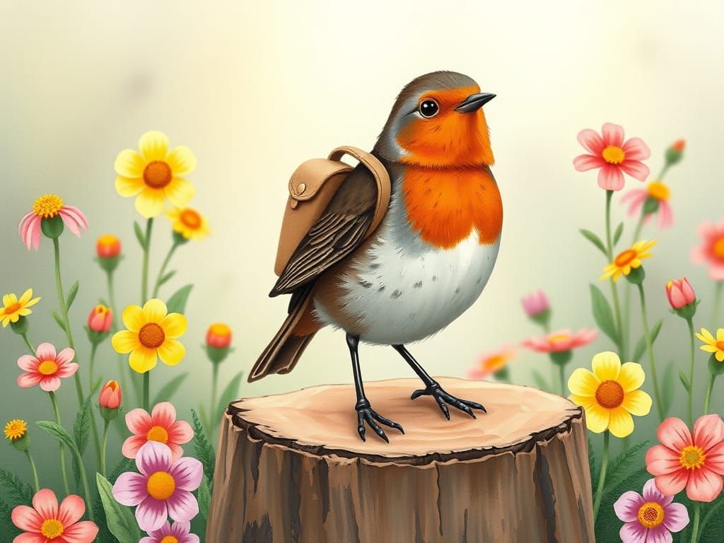 Robin the Explorer: A Whimsical Illustration