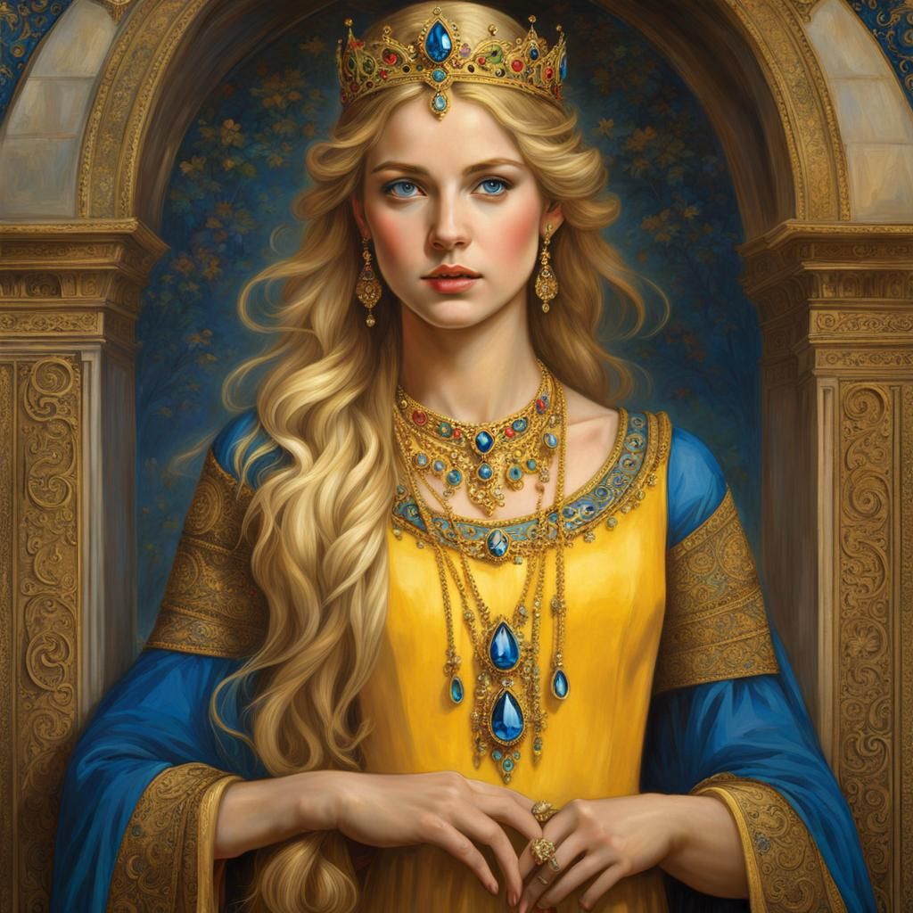 Medieval Princess in the Style of Waterhouse