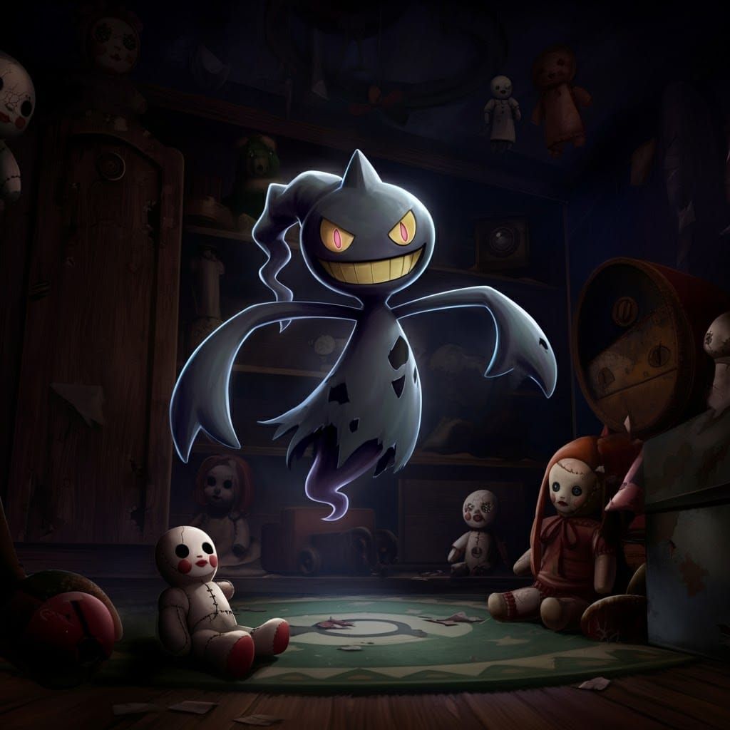 Banette's Grin in Eerie Ghibli-esque Playroom
