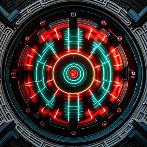Neon Electronic Dartboard in Detailed Matte Painting