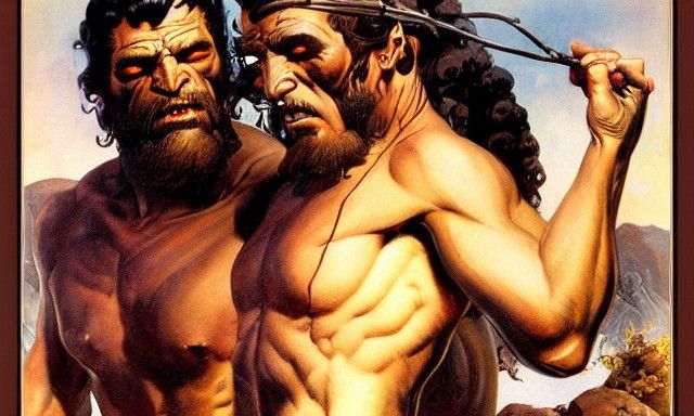 Cyclops Brothers in Hyperreal Fantasy Art Style