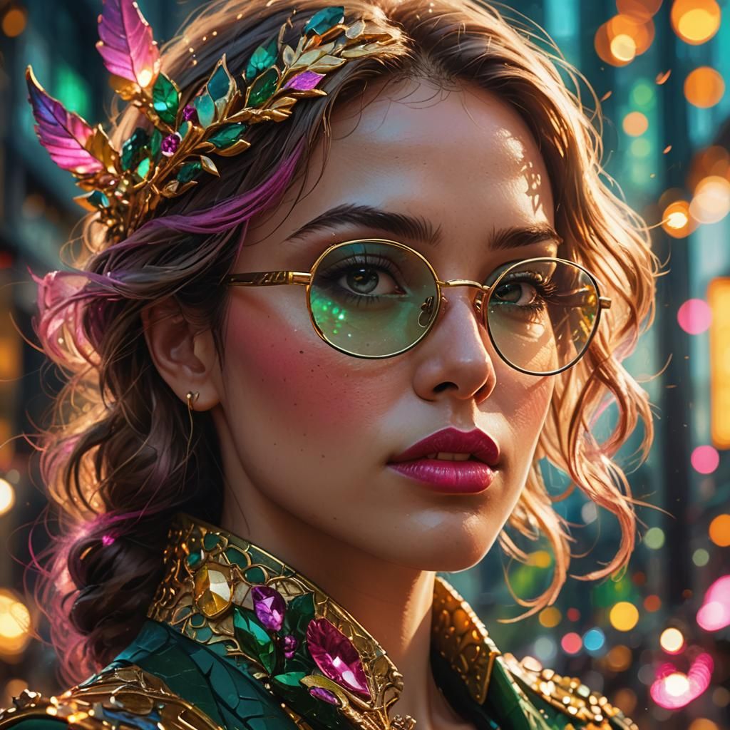 Woman with Vivid Lips in Fantasy Concept Art