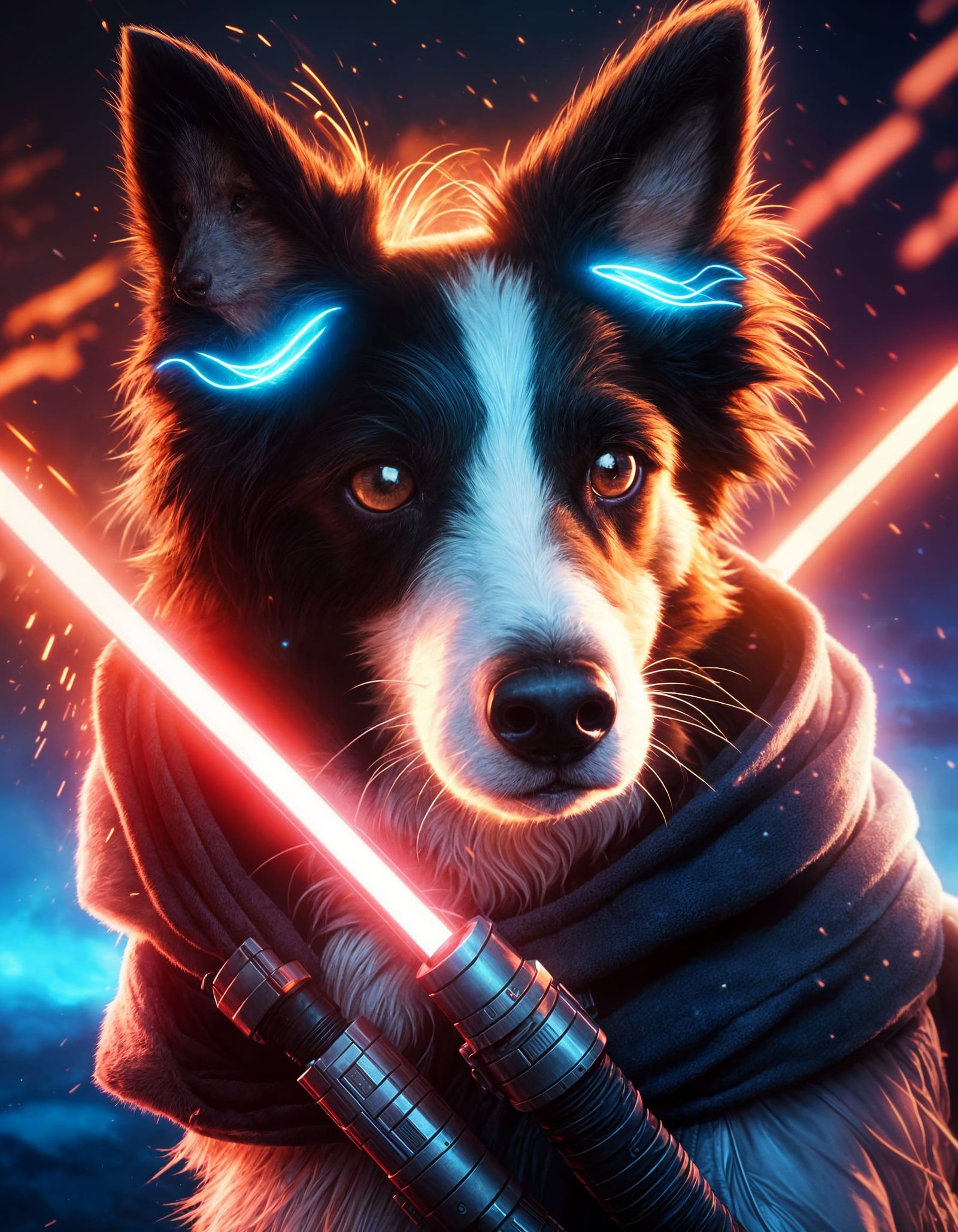 Anthro Border Collie Leader in Star Wars Style