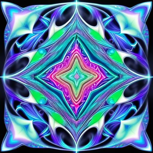 Holographic Goddess in Abstract Fractal Design