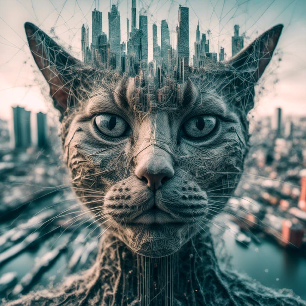 Surreal Alien Double Exposure Cityscape