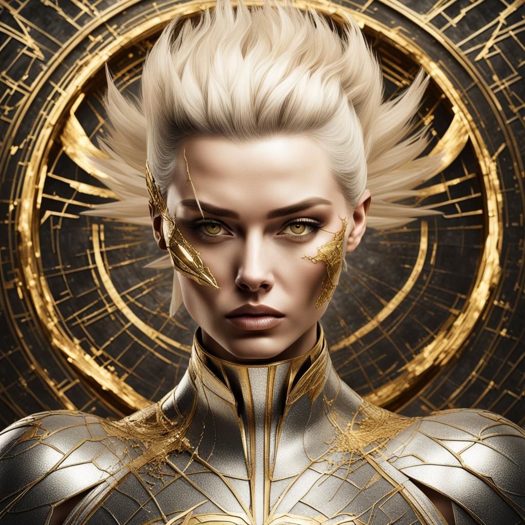 Digital realistic photo, vintage photography in silver gold ...