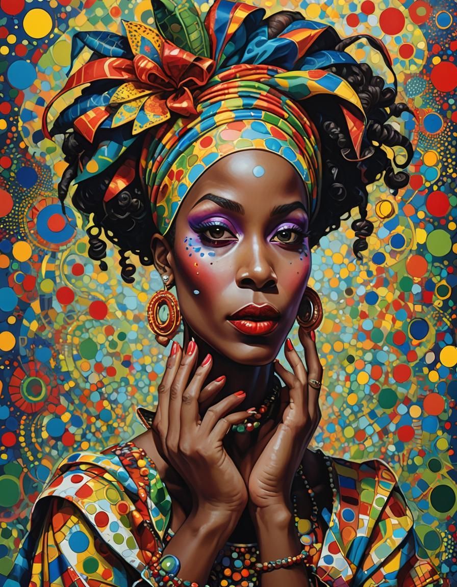 Vibrant Pop Art Portrait of a Jester Woman