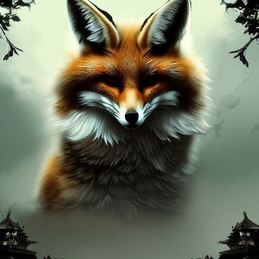 Dramatic Keaton Fox Kitsune Digital Painting