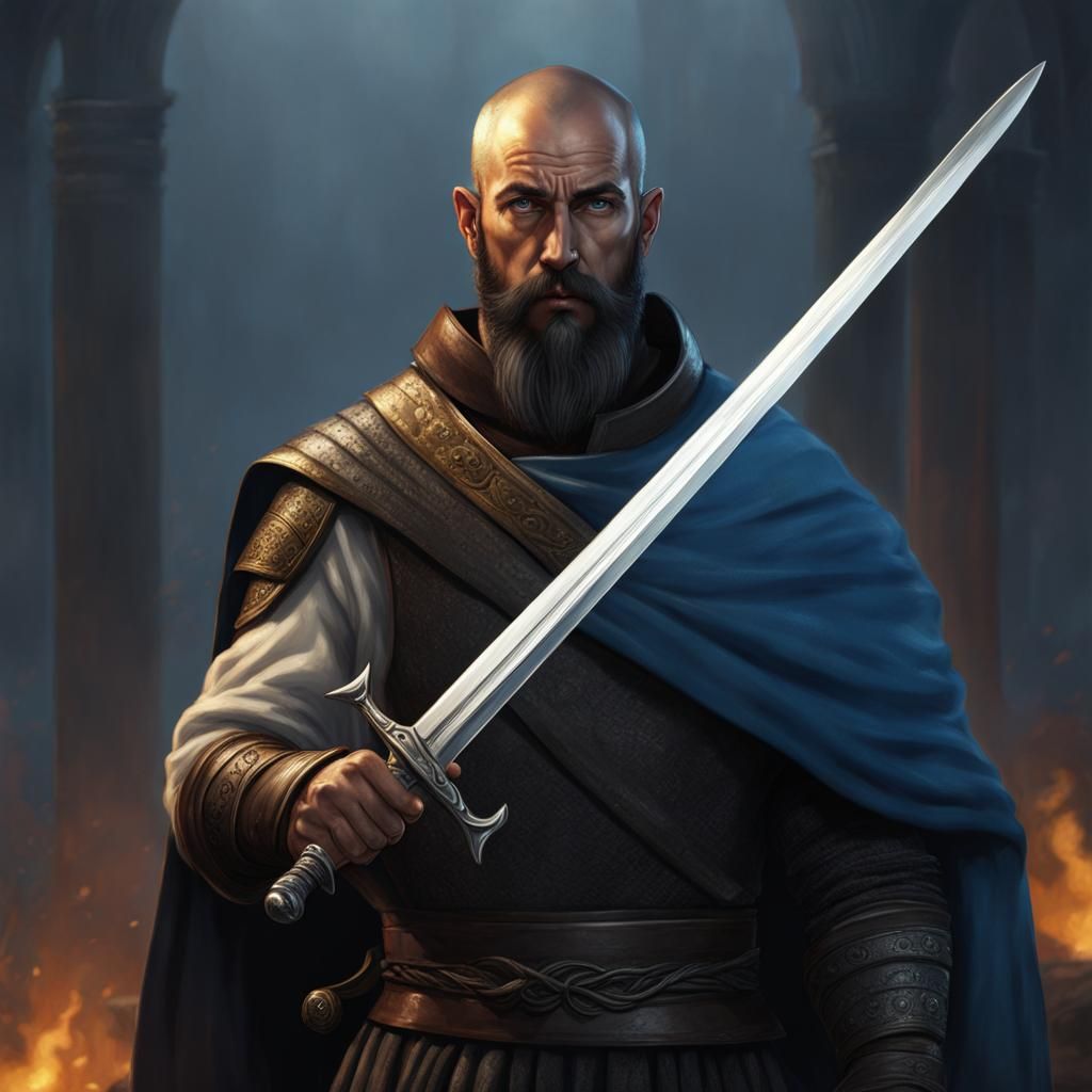 Dark Fantasy Anglo-Saxon Monk Concept Art