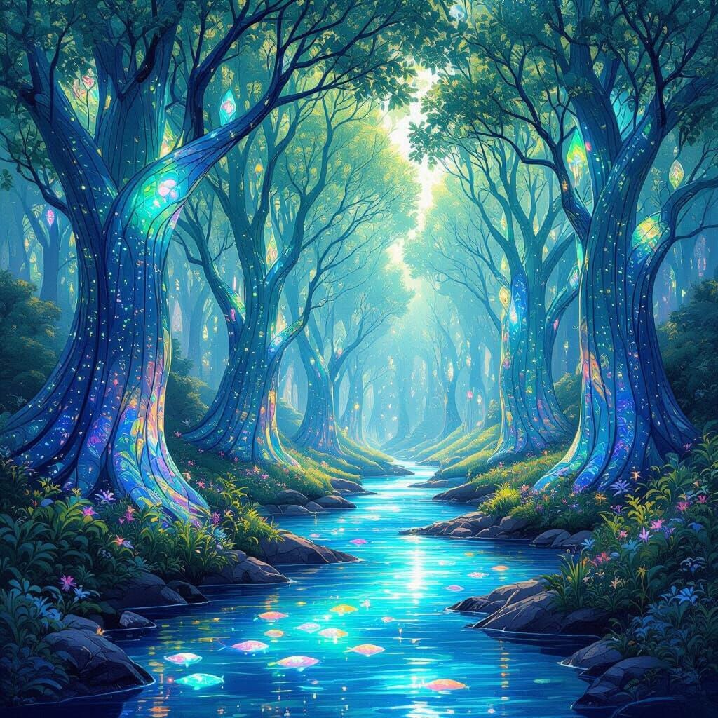 Opal Trees and Luminescent Fish: Fantasy Art