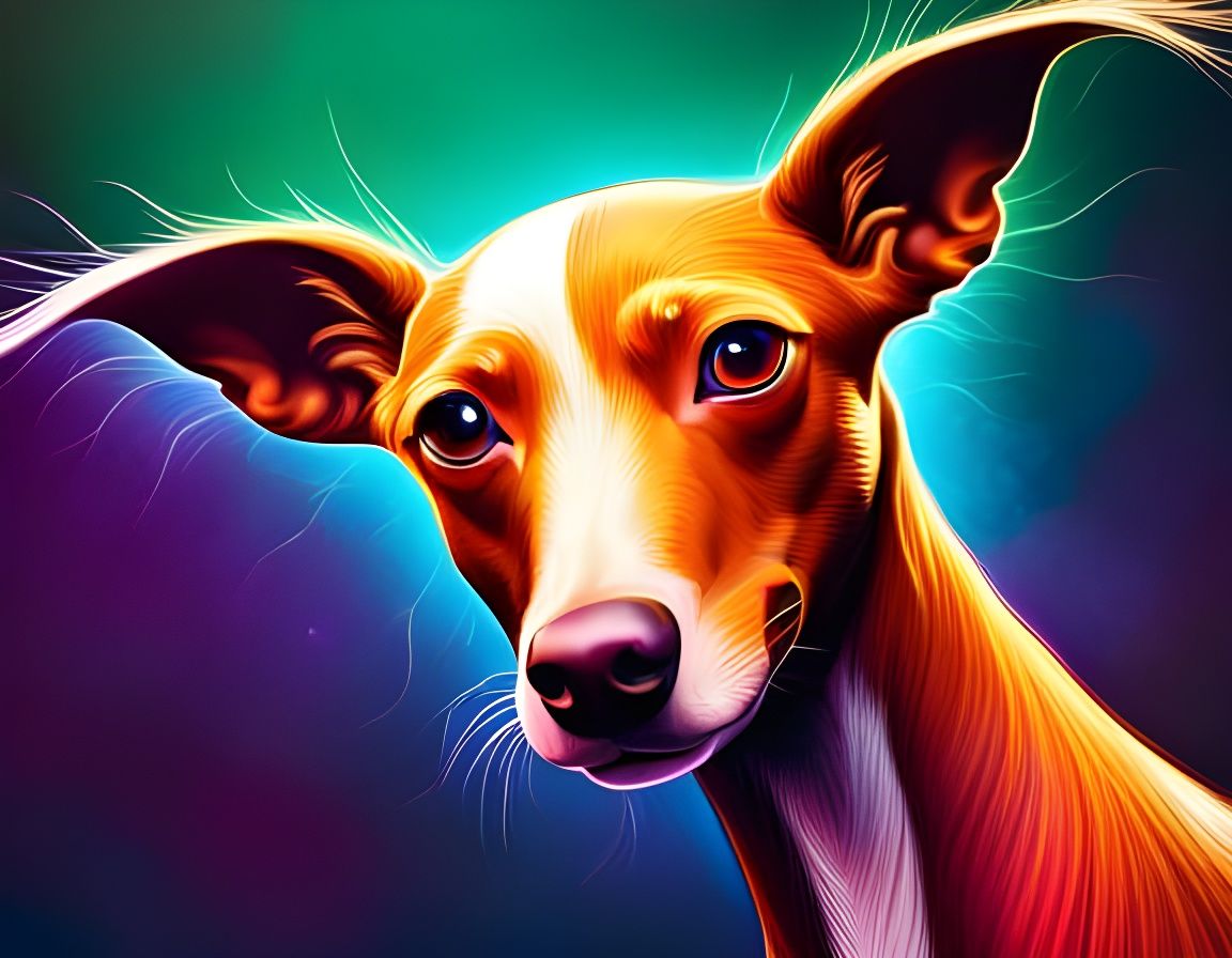 Crystalline Italian Greyhounds in Polychromatic Splash Art