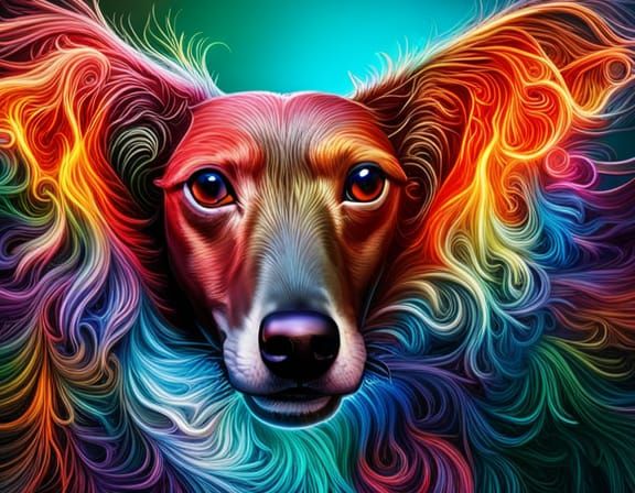 Crystal Italian Greyhounds in Detailed Polychromatic Renderi...