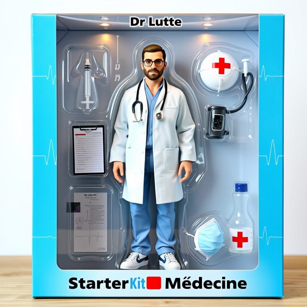 Ultra-Realistic Doctor Figurine in Medical Packaging