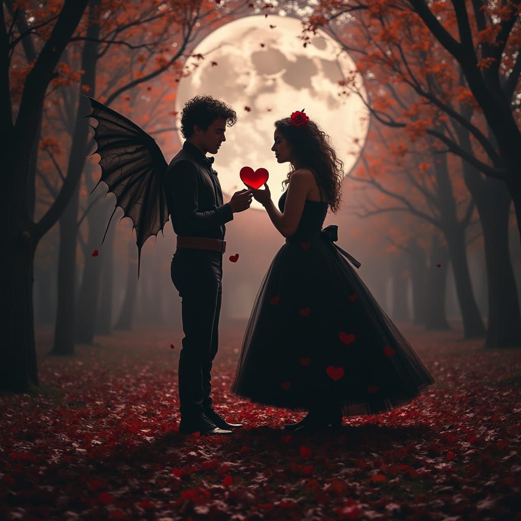 Spooky Haunted Valentine's Day Scene