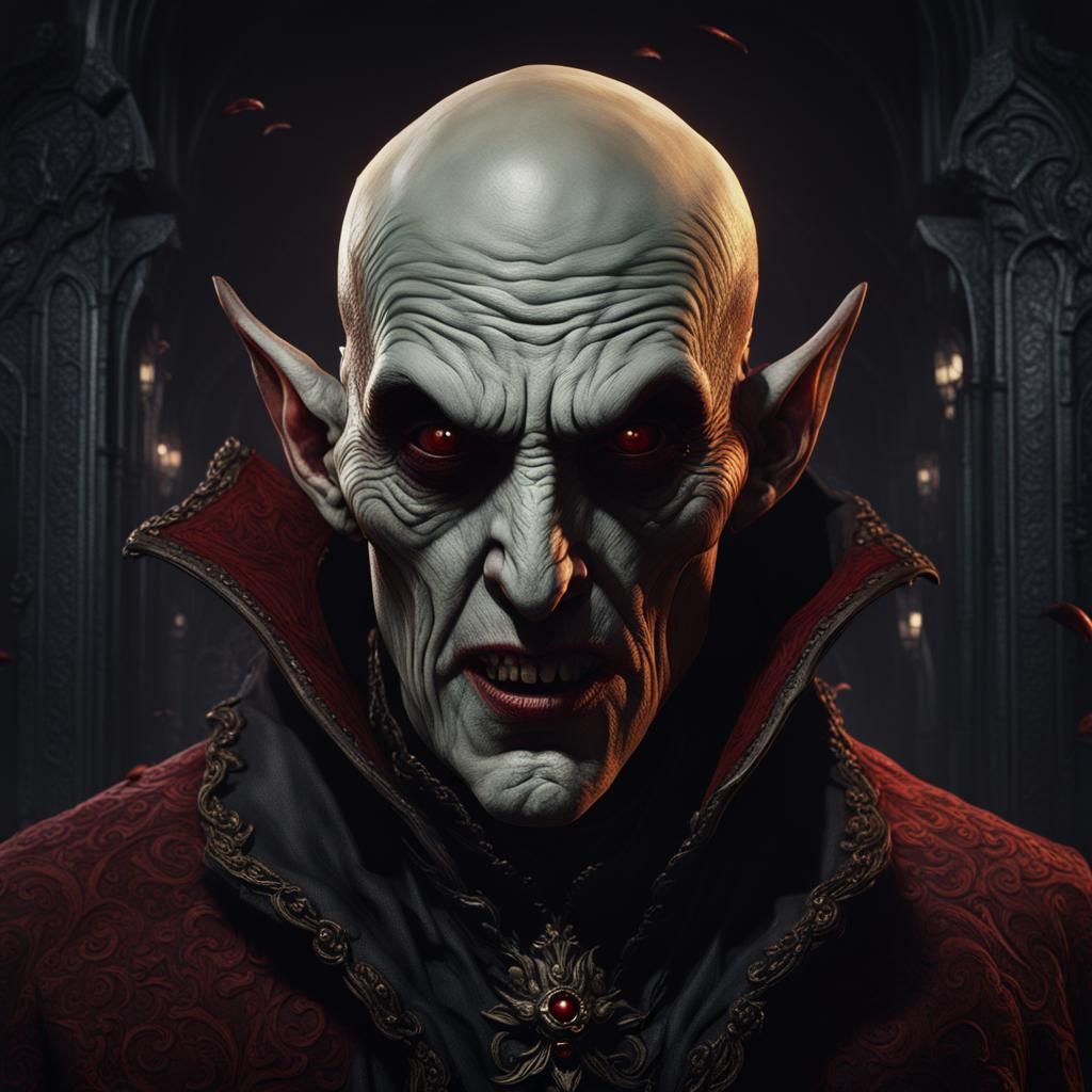 Nosferatu Vampire Face: Detailed Matte Painting