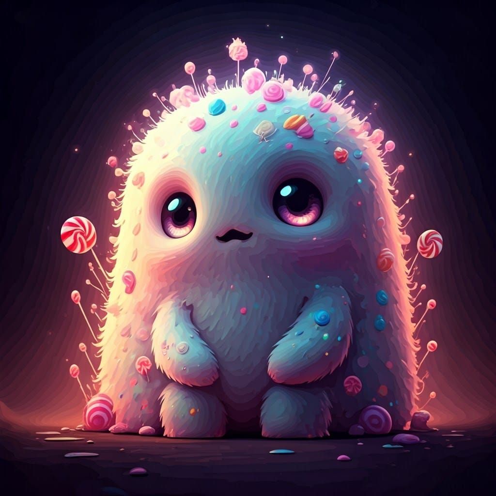 Chibi Marshmallow Monster in Candy Forest
