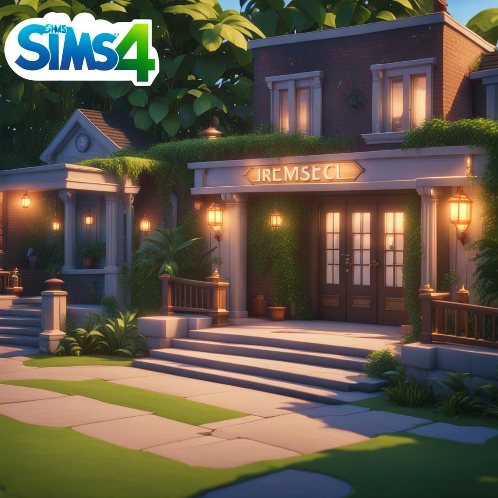 Sims 4 Title Screen in 3D Cinematic Style