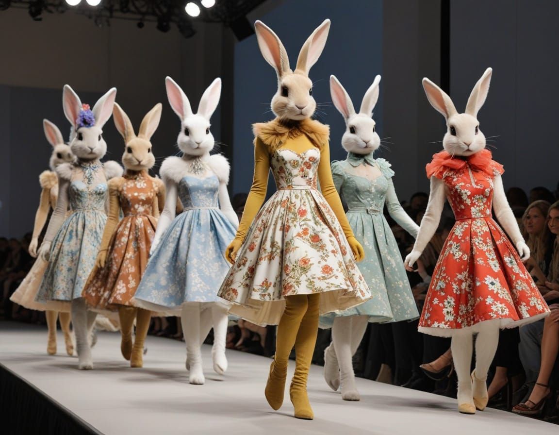 Exquisite Rabbit Models Strut Down the Catwalk