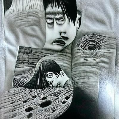 Junji Ito Style Illustration of Heartbreak