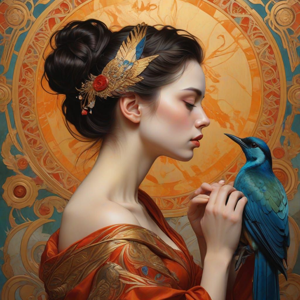 Serene Contemplation in Warm Golden Light