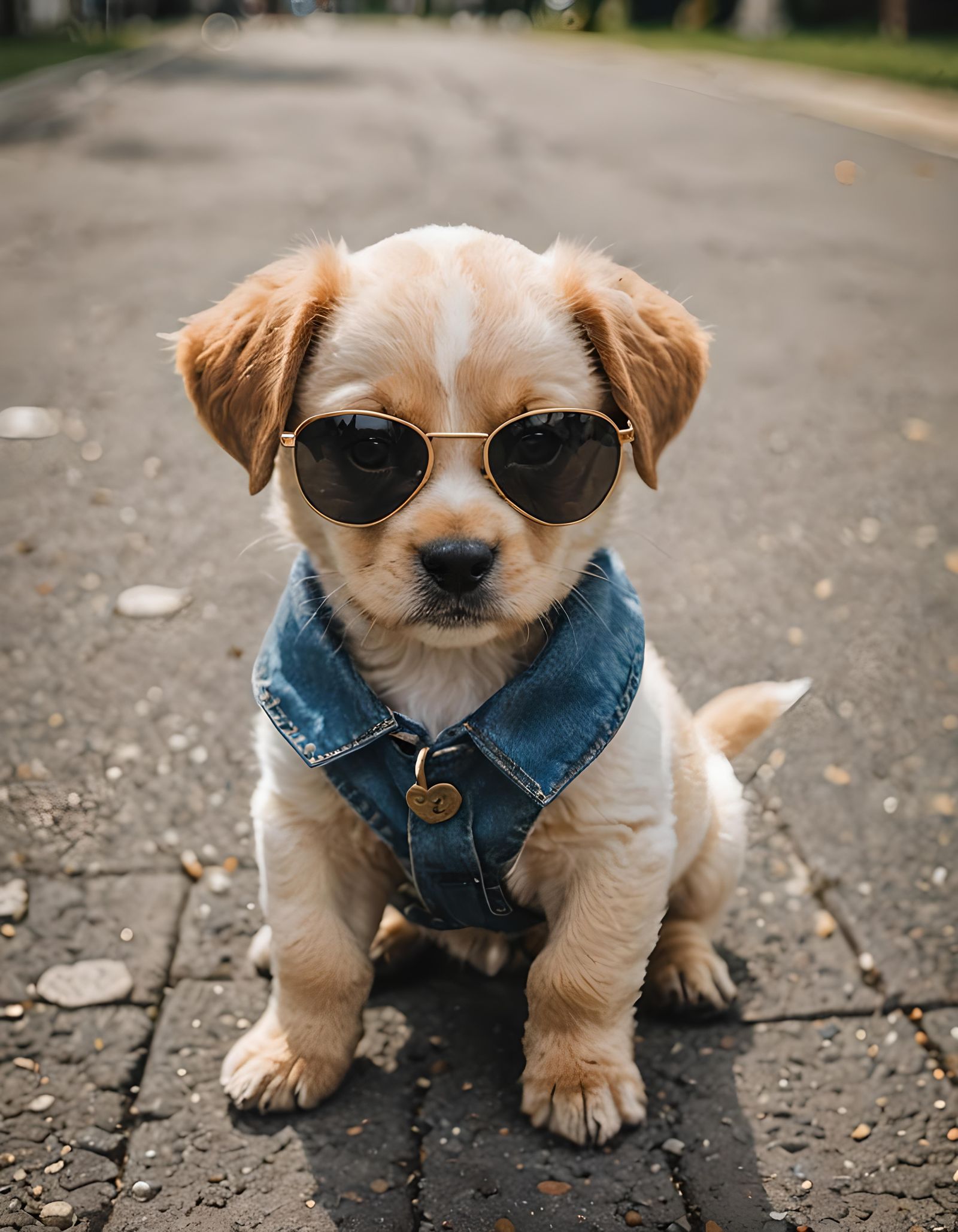 Puppy Portrait in Sunglasses