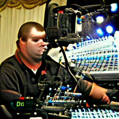 Professional Sound Equipment on Dark Background