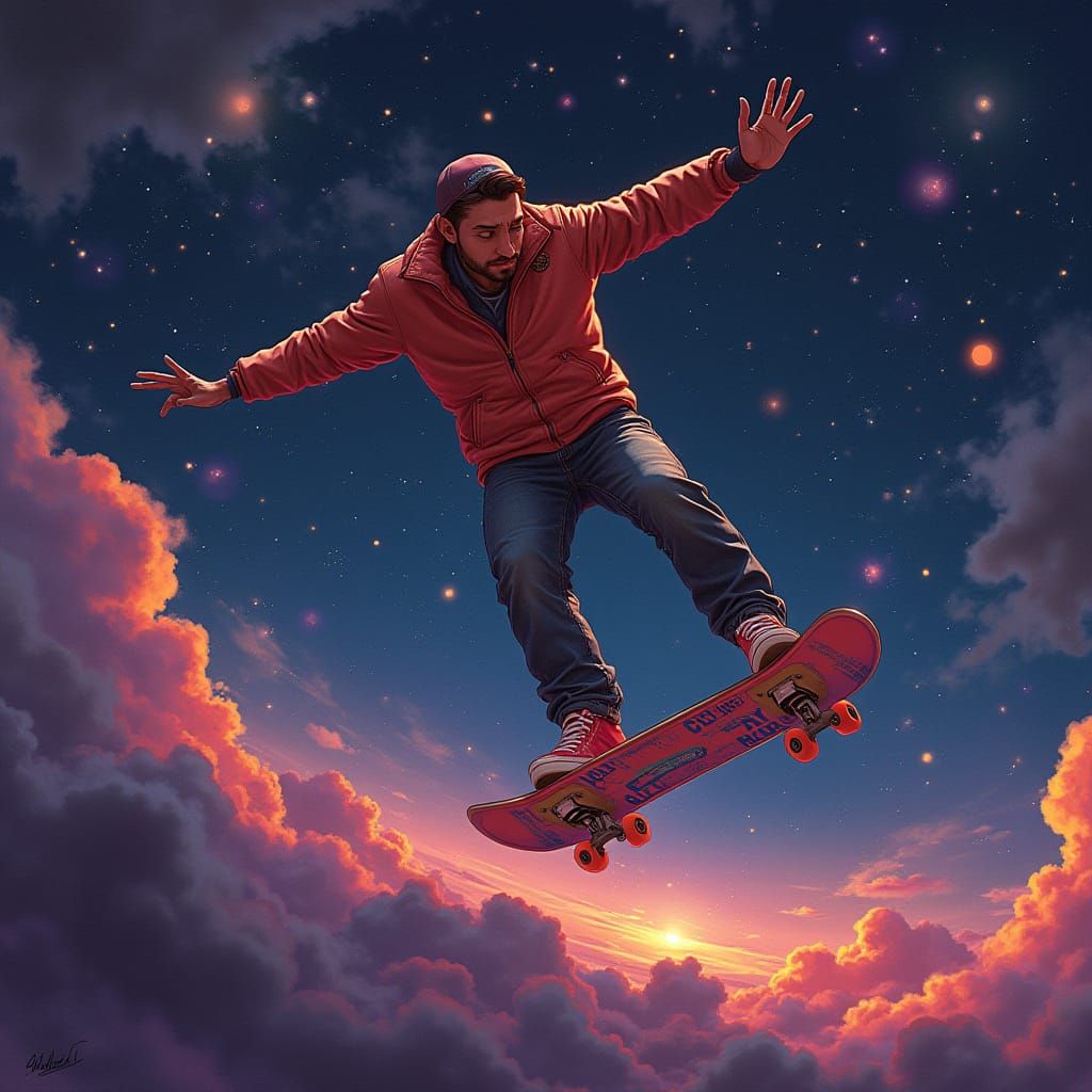 Skateboarding Through the Cosmos: A Cosmic Adventure