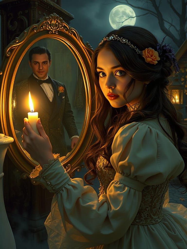 Halloween Night Vision: Girl Sees Future Husband in Mirror