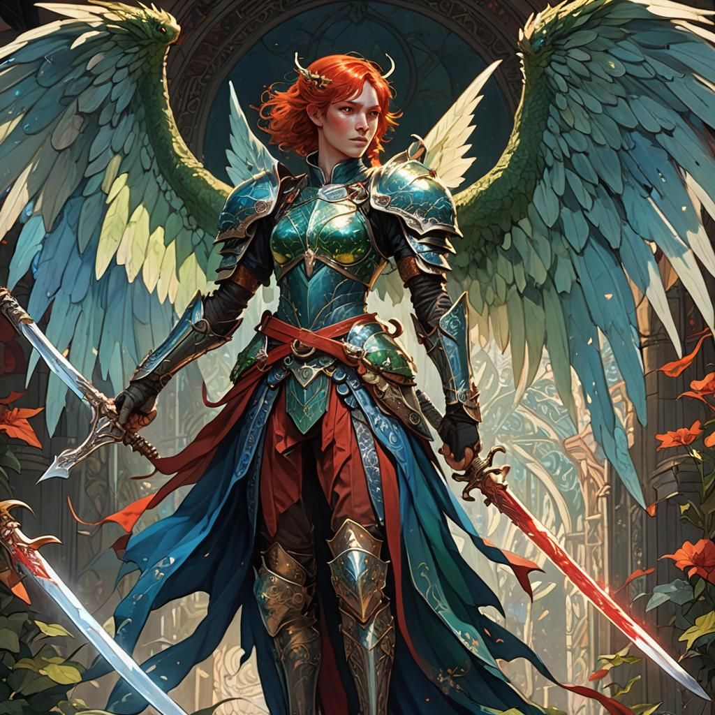 Dragon Prince with Angel Wings, Dark Fantasy Art