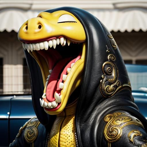 Giant Banana Laughing at a Car