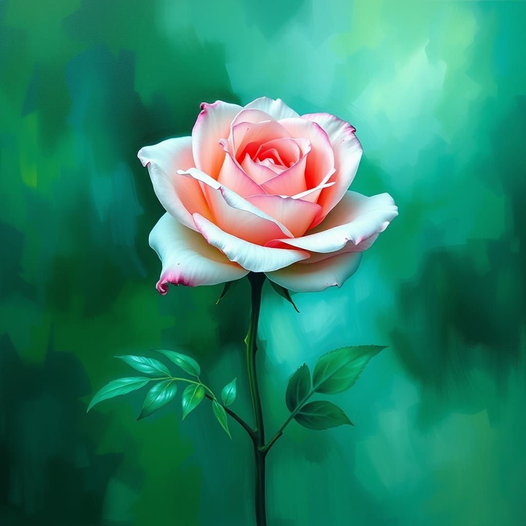 Abstract Art in Green, Blue, and Pink