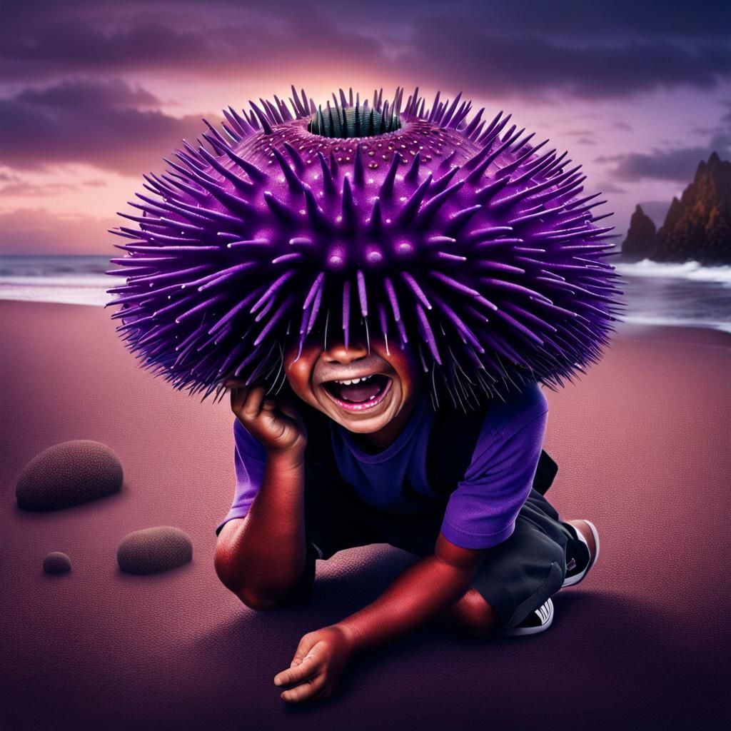 Humorous Sea Urchin in Fedora, Professional Photo