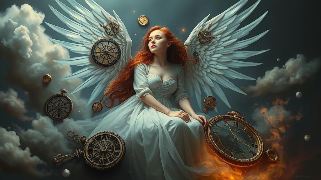 Ethereal Woman in Surreal Dreamscape