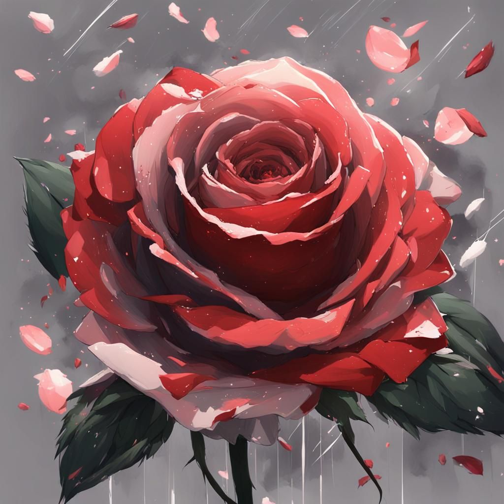 Rose in Bloom: Anime Art Inspired by WLOP