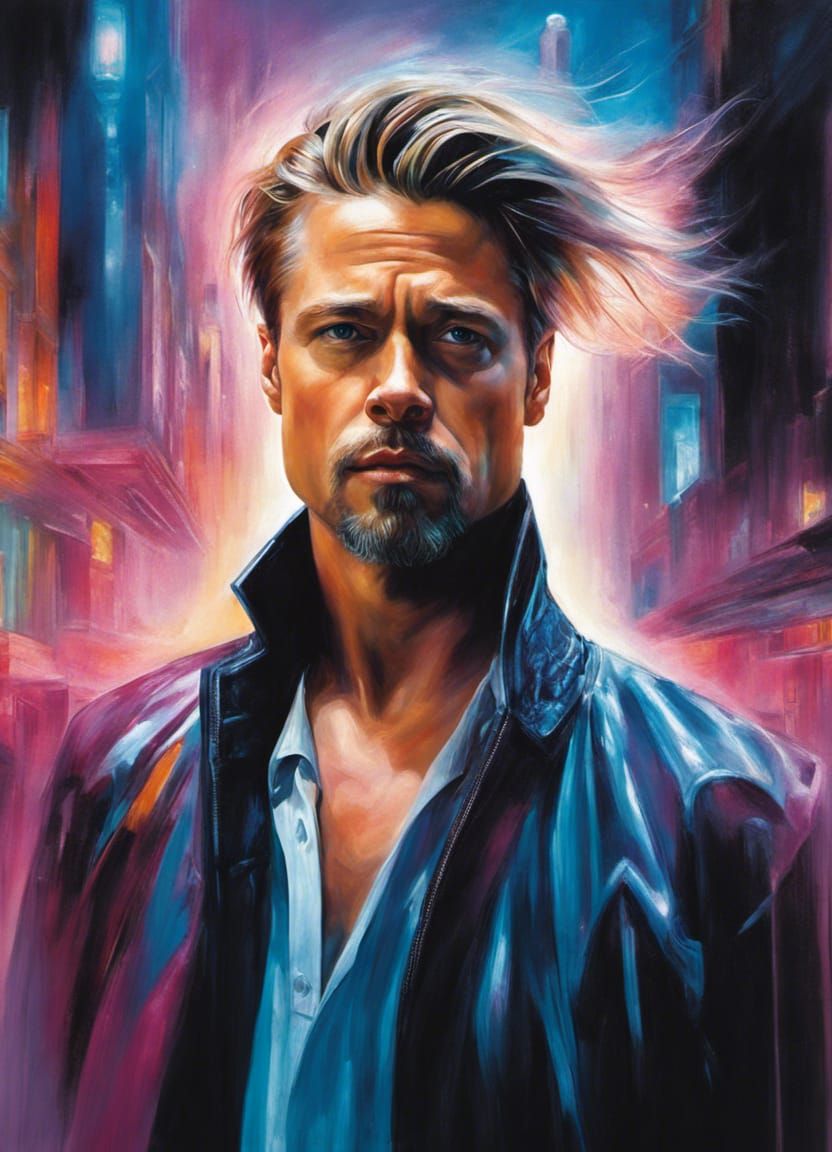 Cyberpunk Space Psychic Portrait in Digital Psychedelic Stor...