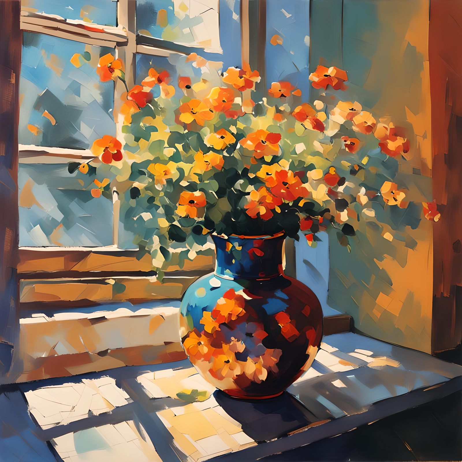 Abstract Flowers in Dappled Light