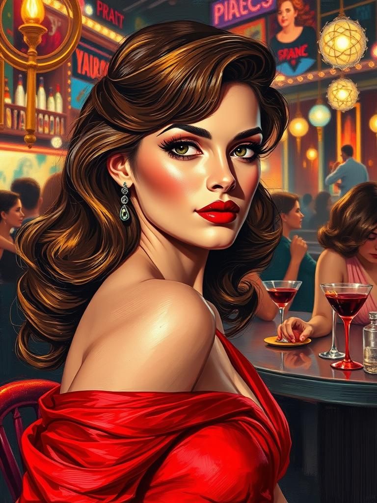 1960s Glamour: An Impressionistic Nightclub Scene