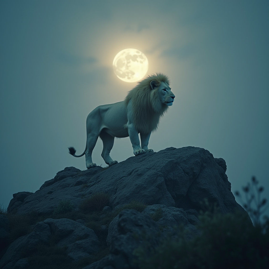White Lion Surveys Moonlit Kingdom: Cinematic Still