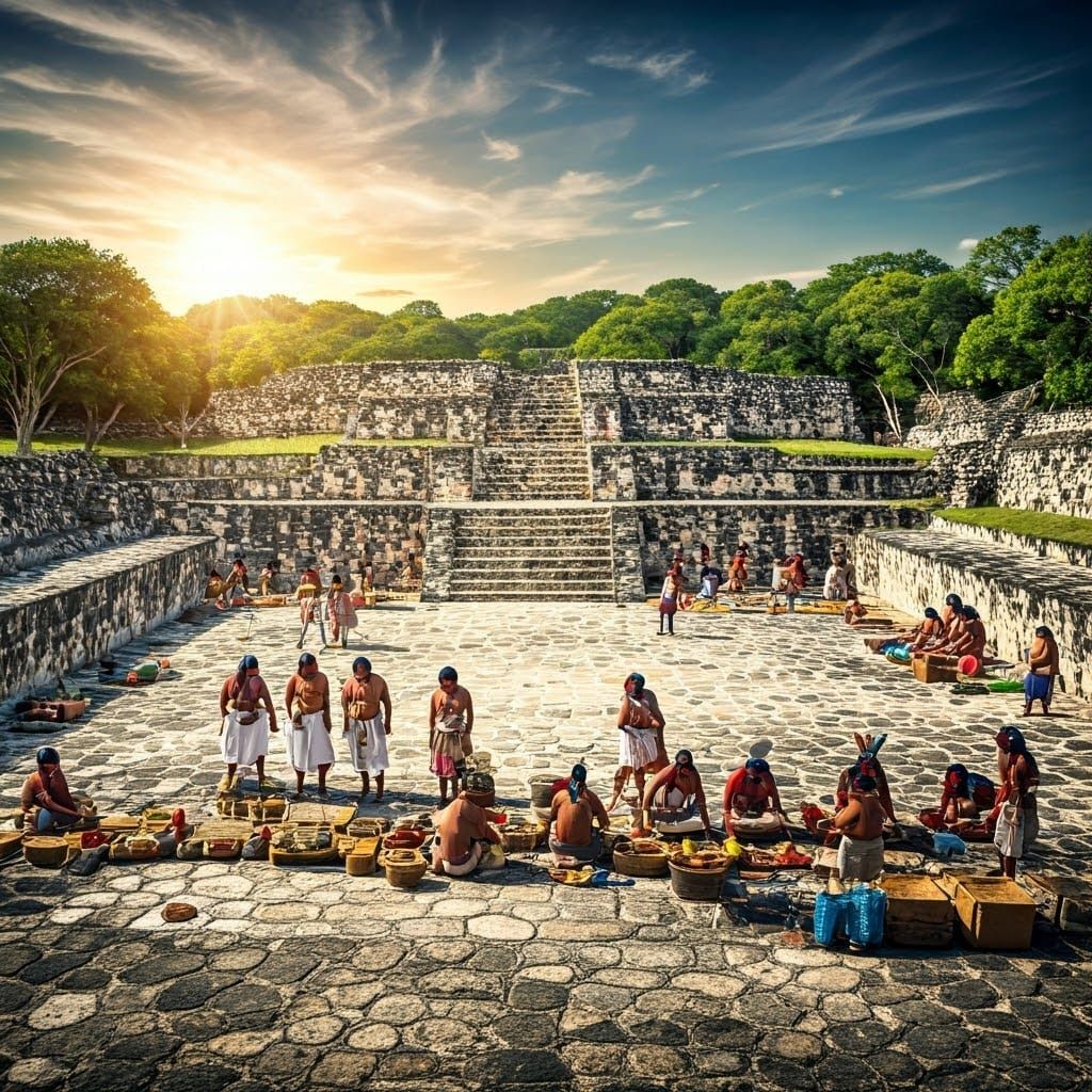 Bustling Indigenous Marketplace at El Tajin, Veracruz